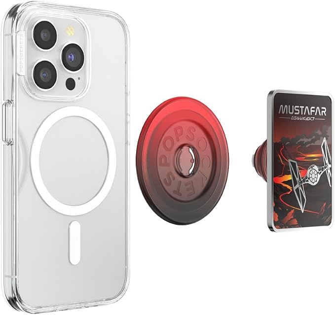 PopSockets Phone Grip for MagSafe, Magnetic Holder- Welcome Mustafar | Removable, For Kindle / Android / iPhone, With Magnet, Star Wars, Grogu, iPad, Removable, Popper