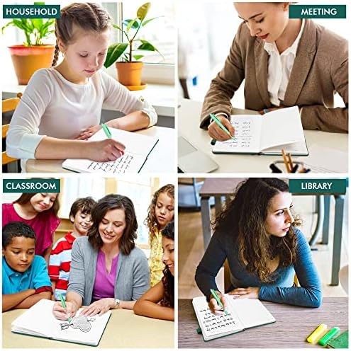 feela 3 Pack Notebooks Journals Bulk with 3 Black Pens, A5 Hardcover Notebook Classic Ruled Lined Journal Set with Pen Holder for Work Business Journaling Note Taking, 120 GSM, 5.1”x8.3”, Dark Green