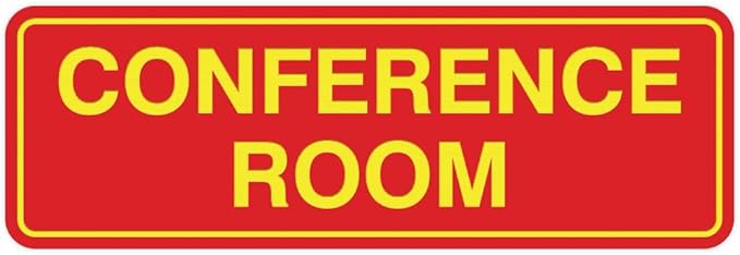 Standard Conference Room Sign - Red/Yellow - Small 2 Pack