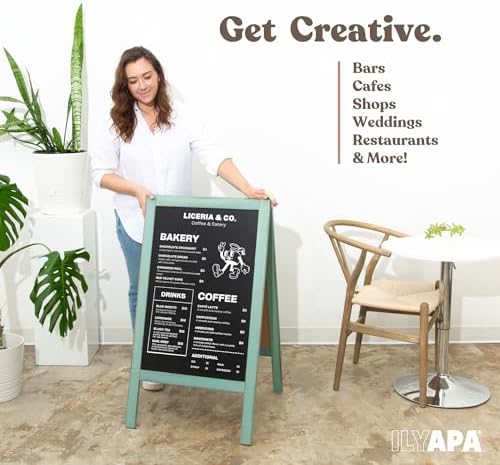 Ilyapa A Frame Chalk Board Easel Sign 40x20 in - Sandwich Signs Outdoor