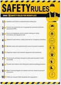 Workplace Safety Rules Poster 18'' x 24'' - OSHA Compliant Safety Rules Poster for Workplace, Warehouses, Office & Industrial, Laminated Workplace Rules Poster Guidelines Waterproof, Tear-Resistant