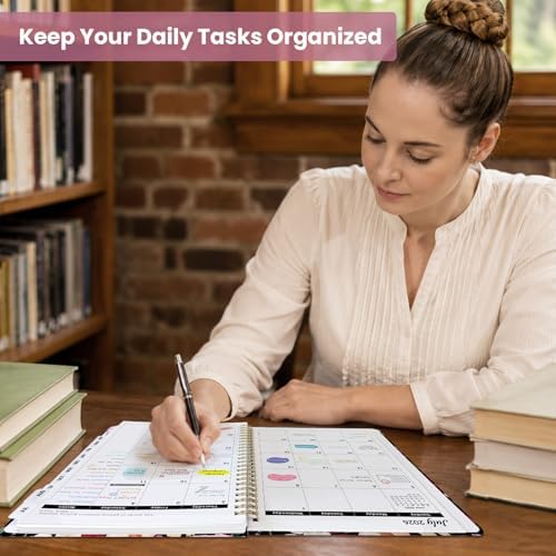Large Planner 2026-2027, A4 (8.5" x 11") Hardcover Weekly & Monthly Planner July 2026 - June 2027 with Monthly Tabs, Academic Planner for School, Work and Office, Blush Garden