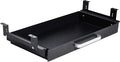 Under Desk Drawer Organizer 21", Large Desk Pencil Storage Drawer | Black, Under Cabinet Table, Heavy Duty Pull Out Shelf, Attachable for Workbench, Adjustable Brackets, Work Shop, Desk Lip