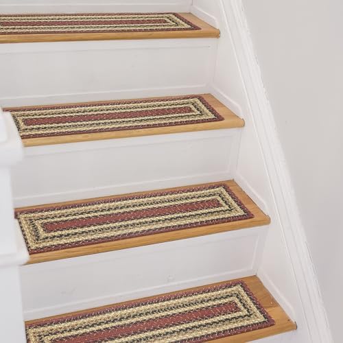 Homespice Highland Jute Braided Stair Treads, Rect 8x28 Set of 13