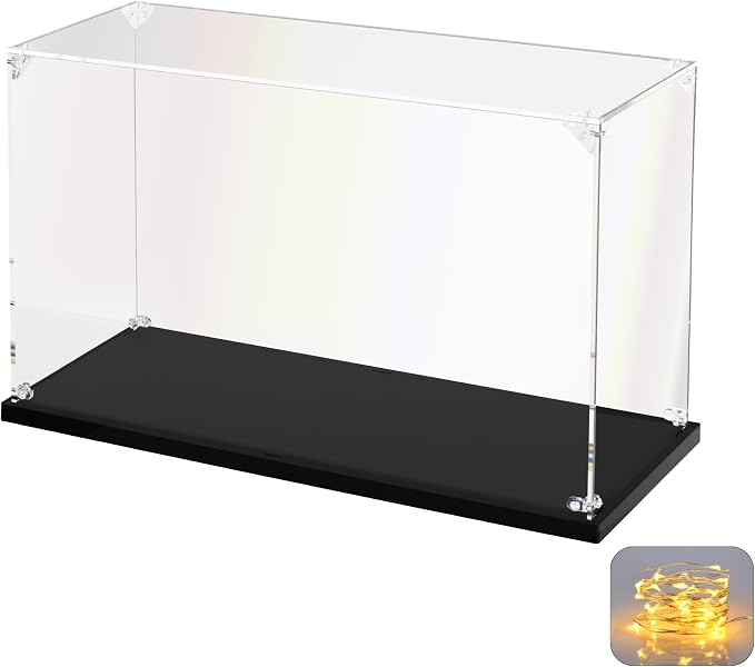 KOLIPI Acrylic Display Case for Collectibles, Clear Display Box 10x4x6 in | Plexiglass Box for Lego Figures Dolls Models, Dustproof Protection, Stable and Stackable, Assembly Required