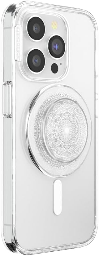 PopSockets Phone Grip for MagSafe, Magnetic Holder- Doily Life | Removable, For Kindle / Android / iPhone, With Magnet, Clear, Translucent, Phone, Women