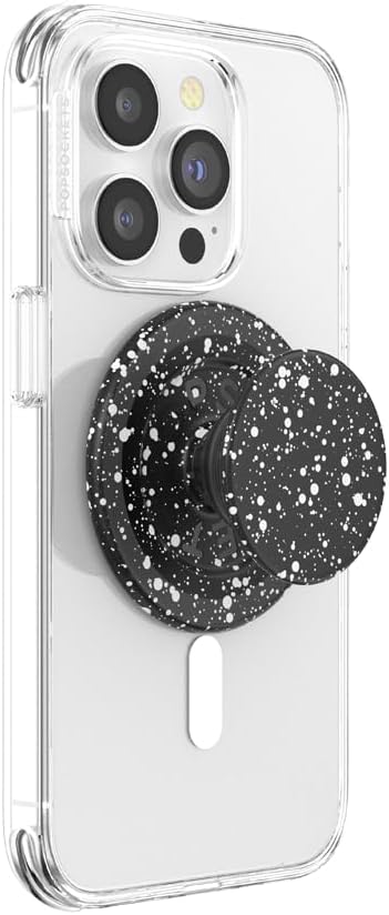 PopSockets Phone Grip for MagSafe, Magnetic Holder- Black Speckle | Removable, For Kindle / Android / iPhone, With Magnet, Black, Electronic Accessories, For iPad/Kindle/iPhone/Android