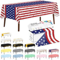 CXPSINC 54 Inch X 300 Feet 4th of July Patriotic Plastic Table Cover Roll Disposable American Flag Tablecloth with Slide Cutter for Veterans Day, Patriotic, Memorial, Fourth of July, Independence