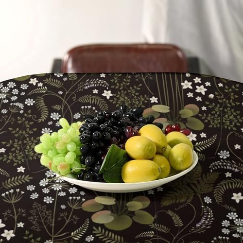 Woodland Field Tablecloth, Rustic Forest Wild Flower Herb Fern Farmhouse Natural Floral Table Cloth for Picnic Party Dining Room Home Decor 55x75in