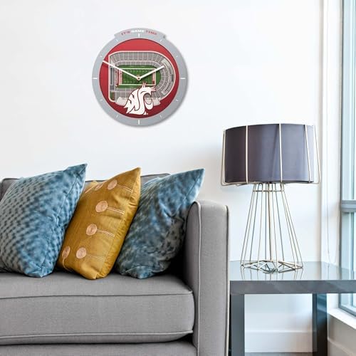 YouTheFan NCAA Washington State Cougars StadiumView 3D Wall Clock