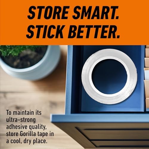 GORILLA White Duct Tape, 1.88" x 30 yd, 2-Pack
