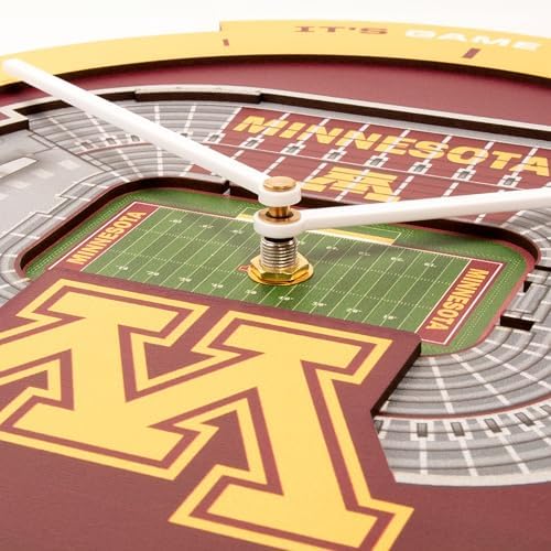 YouTheFan NCAA Minnesota Golden Gophers StadiumView 3D Wall Clock