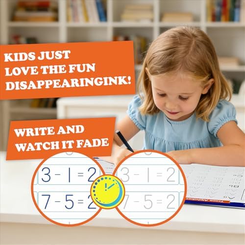 3D Magic Grooved Writing Practice for Kids - Reusable Handwriting Workbooks for Kids Ages 3-5 5-7, Preschool Learning Activities Tracing Books with Disappearing Ink, Easter Toys Gifts for Boys & Girls