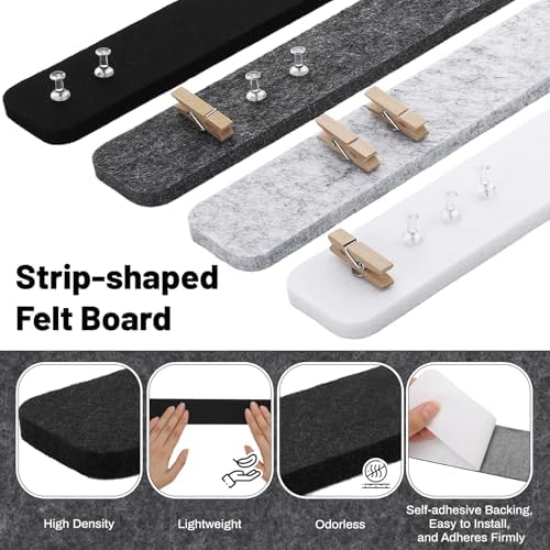 8 Pack Felt Bulletin Board Strips, 13x2 Inch Pin Board, Cork Boards