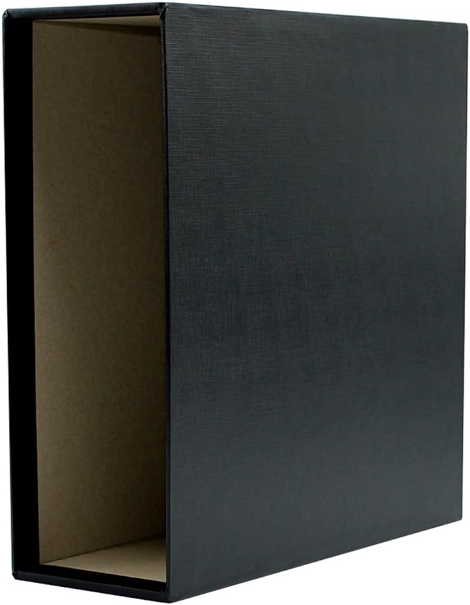 3-Ring Premium Binder & Slip Case - Black, by Bindertek | 4" Spine Width, 675 Sheet Capacity, 3" D-Rings, Linen-Textured Covers, Steel Reinforced Edges