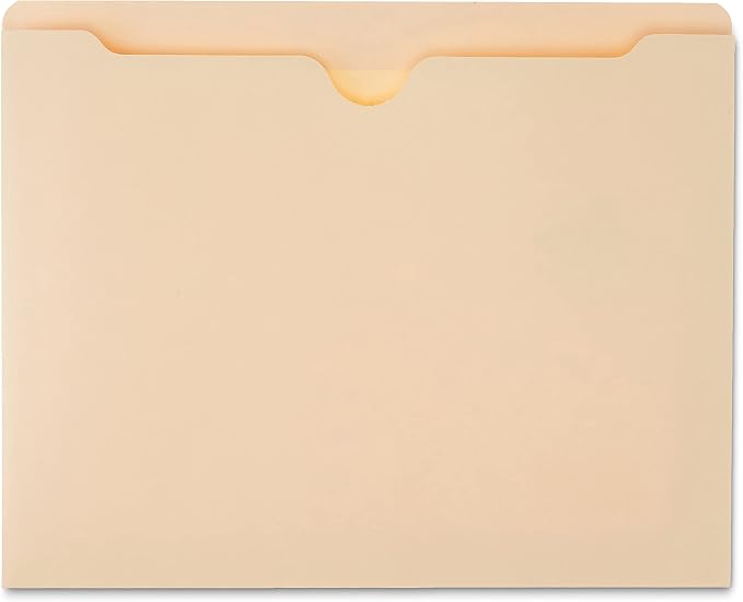 Amazon Basics Reinforced File Jackets, Letter Size, Straight-Cut Tab, 2 Inch Expansion, Manila, 50-Pack