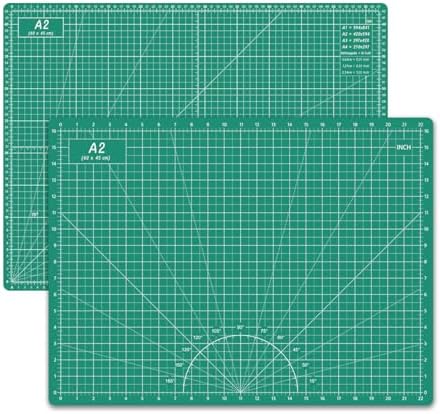 Headley Tools Thickened 18 x 24 Inch Self Healing Sewing Cutting Mat, A2 Rotary Cutting Sewing Mat for Crafts, Double Sided 5-Ply Table Cutting Board for Fabric Quilting Leather Hobby, (Green)