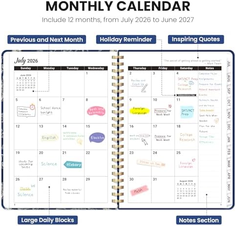 ZOTIA Planner 2026-2027 Weekly & Monthly Calendar Planner Jul 2026-Jun 2027