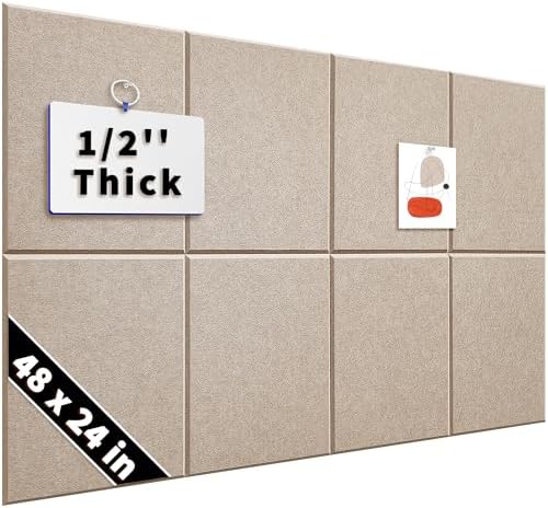 1/2'' Thick Felt Bulletin Board Squares, Dartboard Wall Protector