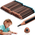 Seajan 96 Pcs 2b Jumbo Pencils, Big, Fat, Thick, Triangular Grip 7 Inch Large Pencils Refill with Eraser for Beginners Office Christmas Gifts(Black)