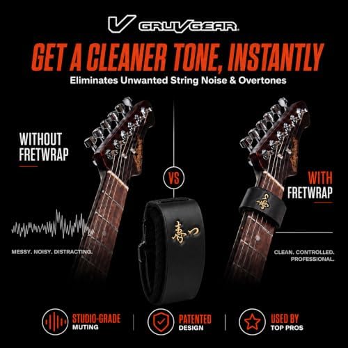 Gruv Gear Fret Wrap & Guitar Mute Matt Heafy EE Edition, Fretwrap for Acoustic, Electric & Bass | String Dampener Recording, Tapping & Practice Accessory (1 Pack, Large Matt Heafy EE Edition, Fits 6