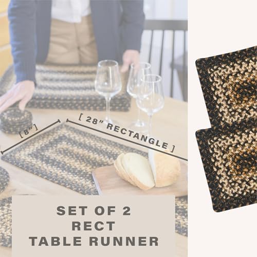 Homespice Kilimanjaro Jute Braided Table Runner, Rect 8x28 Set of 2