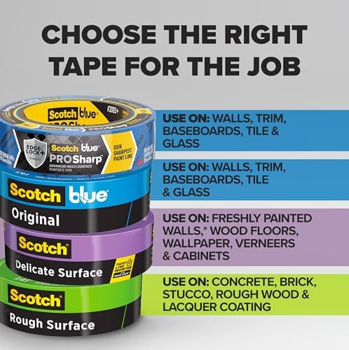 ScotchBlue Original Multi-Surface Painters Tape, 2 Inch Wide (1.88 in. x 60 Yds), 6 Rolls, Blue Paint Tape Protects Surfaces and Removes Easily, Masking Tape for Indoor and Outdoor Use (2090-48SC6)