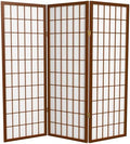 4 ft. Short Window Pane Shoji Screen - Walnut - 3 Panels