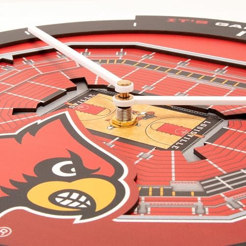YouTheFan NCAA Louisville Cardinals StadiumView 3D Wall Clock