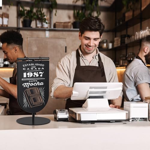 SELEAD Small Chalkboard Words Sign w/Metal Stand, 2 Pack 8x12”, Semicircle