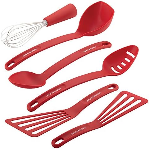 Rachael Ray 46408 Nylon Nonstick Set, Red, 6-Piece, Tools and Gadgets, One Size