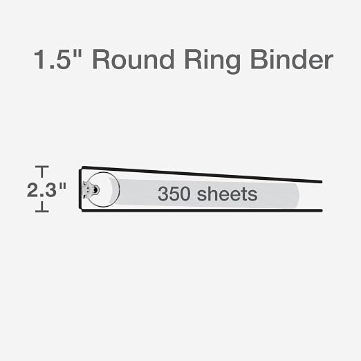 Cardinal 3 Ring Binders, Binders for School and Office, Durable 1.5 Inch, Holds 350 Sheets, ClearVue Presentation View, Non-Stick, Blue and Green Assortment, 6 Pack (1002480)