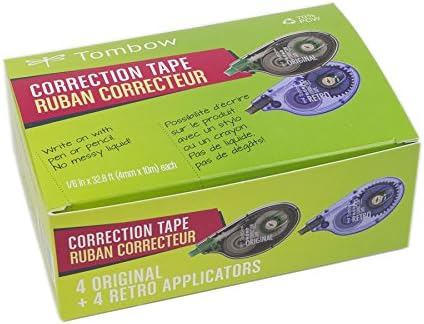 Tombow MONO Correction Tape, 8-Pack. Easy To Use Applicators for Instant Corrections