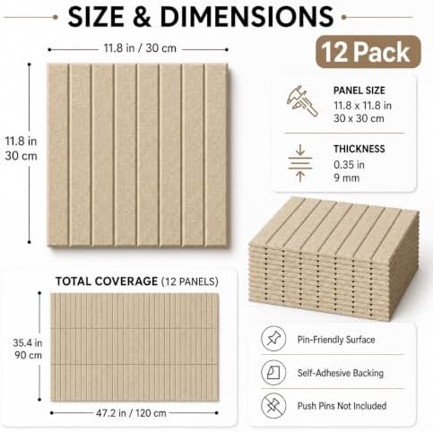 Stripe Felt Bulletin Board Tiles, Cork Board Alternative 48 x 36 in