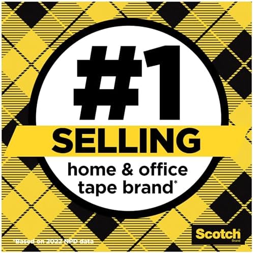 Scotch Double Sided Tape, 1/2 in x 500 in, 6 Dispensered Rolls (Pack of 16, 96 Count Total)