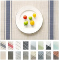 Placemats Set of 4 Vinyl/Plastic Woven Place Mats for Kitchen Table Indoor/Outdoor Washable Placemat Wipeable Dining Table Mats (Khaki Blue,4)