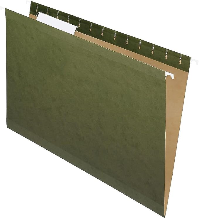 Pendaflex 415313 Hanging File Folders, 1/3 Tab, Legal, Standard Green (Box of 25)