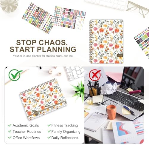 Planner 2026-2027, Weekly and Monthly Academic Planner, July 2026 - June 2027, Hardcover Calendar Agenda Book for School Year Planning, School Supplies for Teacher and Student, A5(6.3'' x 8.5'')