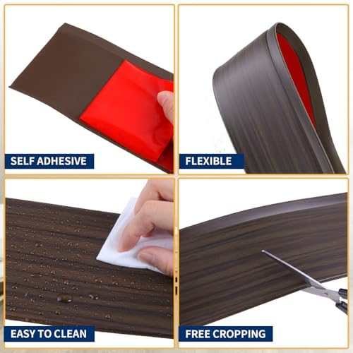 Vinyl Baseboard Molding Trim 4 Inch Peel and Stick Cove Base