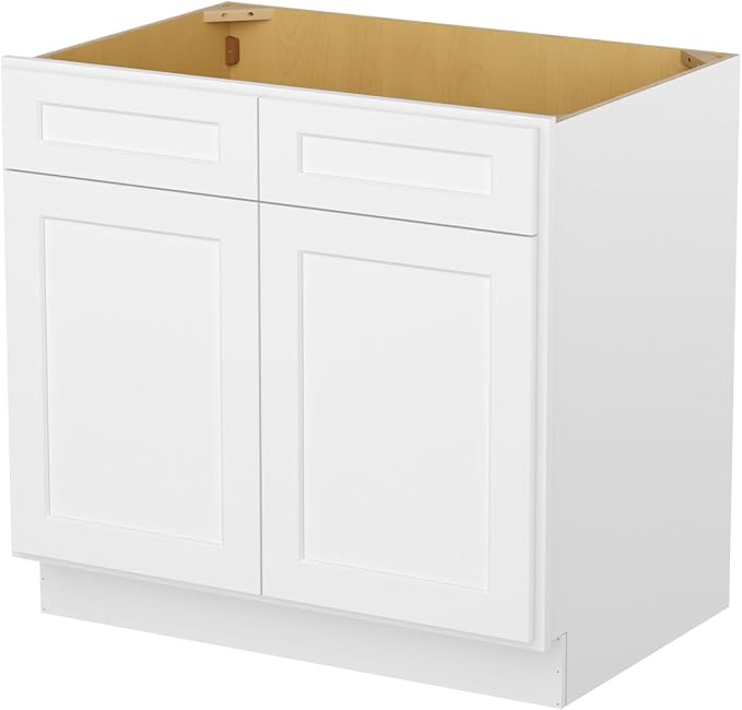 Furinno Shaker Sink Bases Kitchen Cabinet, Ready to Assemble, 24 D x 36 W x 34.5 H, White