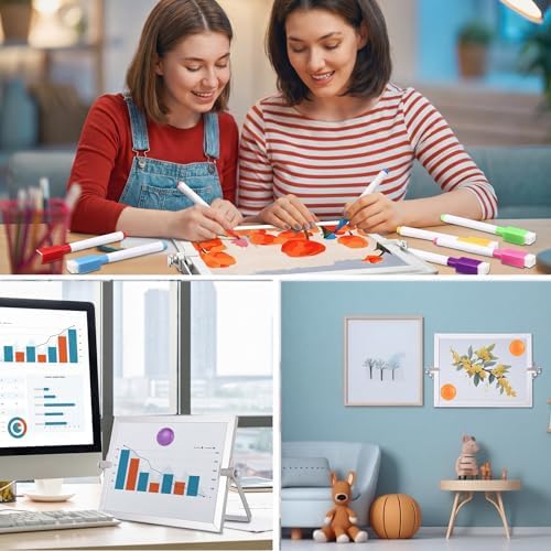 AmazingSpark 12 Pcs Small Dry Erase White Board with Stand 6 x 8'', White