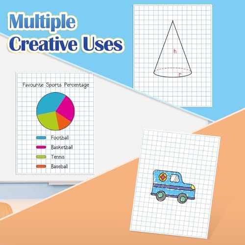 Aizweb Giant Magnetic Graph Paper,Dry Erase Grid Graphing for Classroom Whiteboard Accessories,Chart Paper Teacher Must Have Homeschool Teaching Supplies,Teacher Essential,21.5" x 16.5"