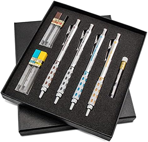 Pentel Arts GraphGear 1000 Mechanical Pencil Premium Gift Set with Refill Leads & Erasers (PG1000BXSET) (Pack of 6)