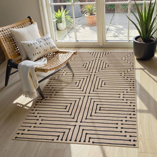 Lahome Boho 3x5 Outdoor Rugs for Entry, Washable Easy Jute Rug
