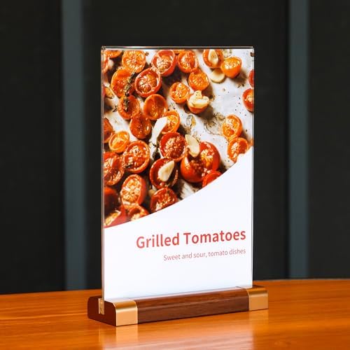 Acrylic Sign Holder 8.5 x 11, 3 Pack Double-Side Vertical Display Stand