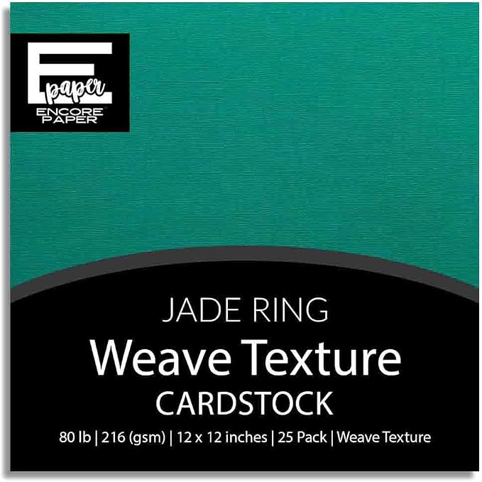 JADE RING—12x12 Textured Cardstock | 80lb Textured Green Scrapbook Paper | Premium Cardstock for Cricut Cutting | 25 Sheets