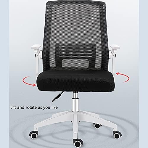 Comfy Chair Office Chair Ergonomic Desk Chair with Adjustable Height and Lumbar Support for Home Office Bedroom Meeting Room Swivel Chairs (Colour: Blue) (White)