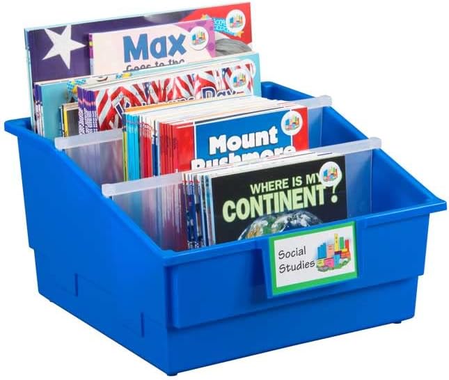Really Good Stuff White Picture Book Classroom Library Bins, 4 Pack