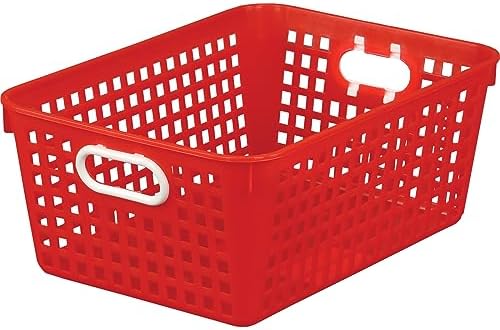 Really Good Stuff Large Plastic Book Baskets, 13.25" by 10" by 5.5"-12-Pack