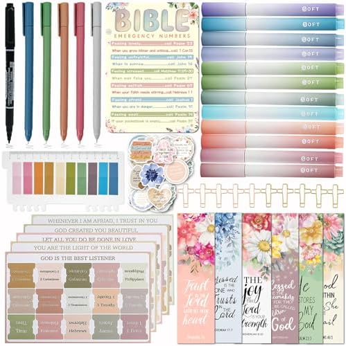 HRFGWDD 91-Piece Bible Study Supplies, Bible Journaling Kit for Women
